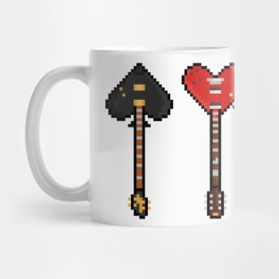 Pixel Poker Suit Rock N Roll Guitars Mug